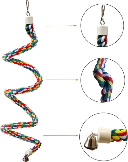 79'' Bird Perch, Bird Rope Perch & Birds Swing Set, Bird perches - Image 3