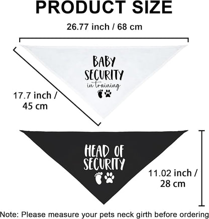 2 Pack Baby Security in Training and Head of Security, Dog Bandanas - Image 2
