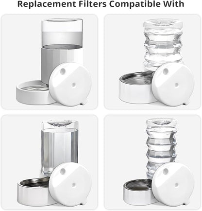 8Pcs Gravity Pet Water Fountain Filters, Automatic Pet Waterer Replacement - Image 2