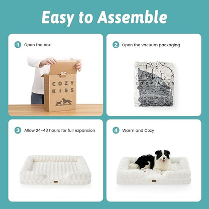 Orthopedic Dog Bed for Extra Large Dog, Soft and Warm Faux Fur Sofa for Giant - Image 7
