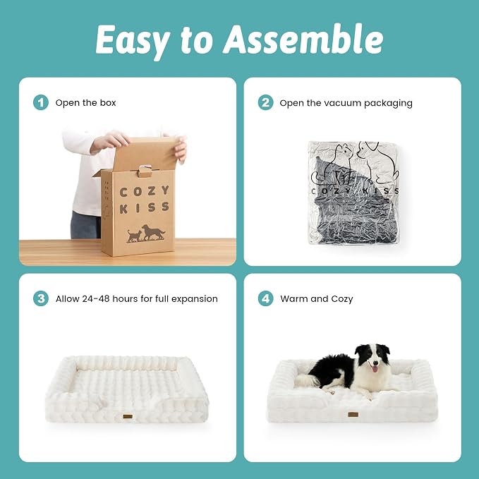 Orthopedic Dog Bed for Large Medium Size Dog, Soft and Warm Faux Fur Sofa for - Image 7