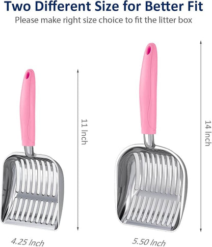 WePet Cat Litter Scoop, Aluminum Alloy Sifter, Kitty Metal Scooper, Deep Shovel - Image 2