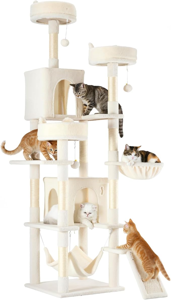 Sweetcrispy Cat Tree 75 Inch, Large Multi-Level Tall Cat Tree Tower by Sweetcrispy