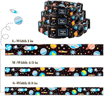 Roses&Poetry Dog Collar with Colourful Star Patterns, Adjustable Durable Puppy - Image 7