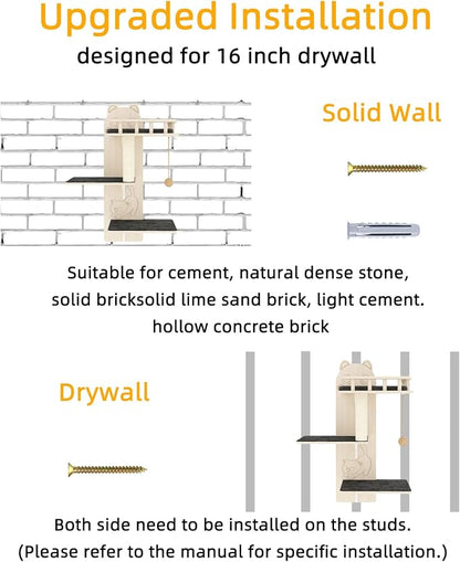 Cat Wall Shelves, 3 Platform Kitten Wall Furniture, DIY - Image 7
