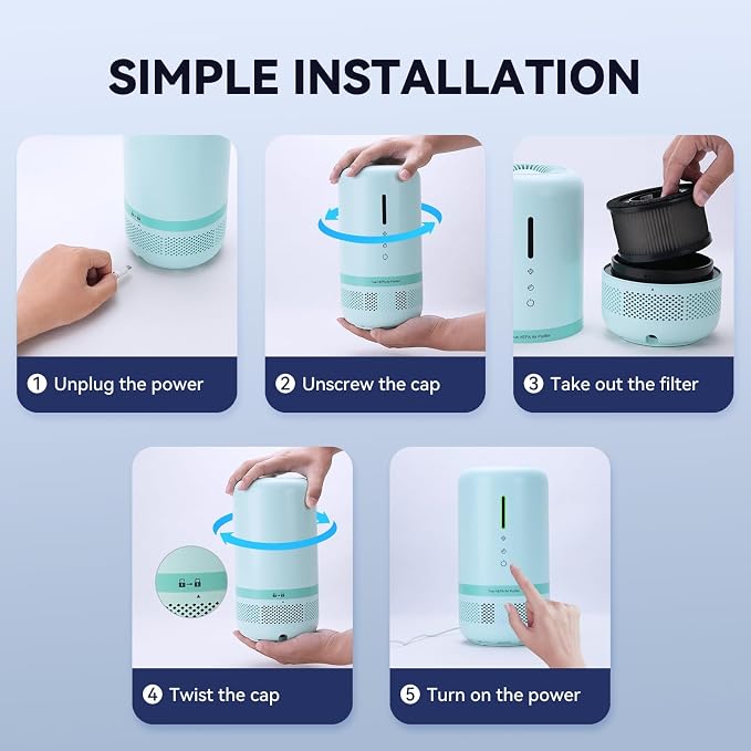 Air Purifiers for Home, H13 HEPA Small Air Purifier for Room up to 960ft² - Image 5