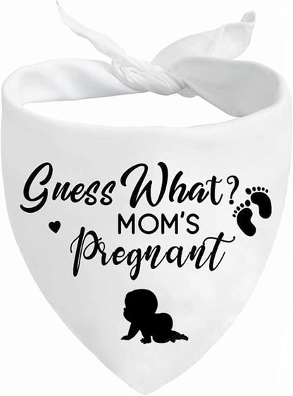 Pregnancy Announcement Dog Bandanas, Guess What? My Mom is Pregnant Reveal Scarf by Lcekterur