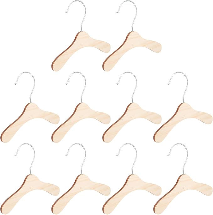 Wooden Dog Hangers 8.66 Inch Small Pet Hangers Wear-Resistant Solid Wood by WHAMVOX
