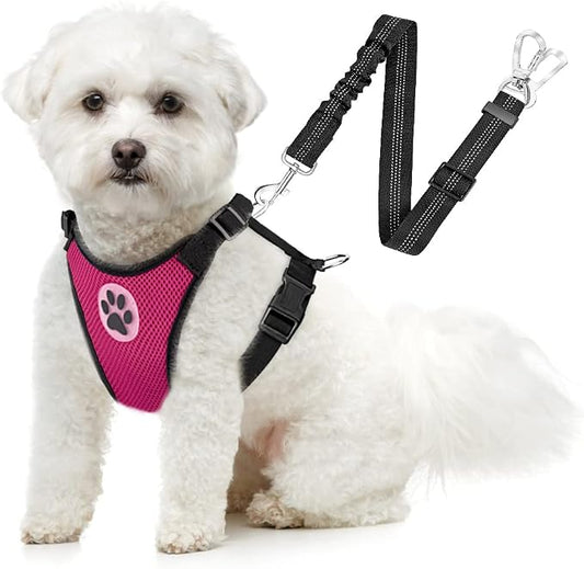 SlowTon Dog Seat Belt Harness for Car, Dog Car Harness Adjustable Mesh by SlowTon