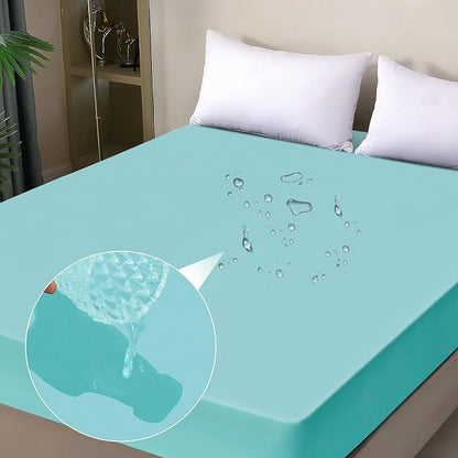 Waterproof Mattress Protector Full, Fitted Sheet Style Breathable Cooling by OHANO