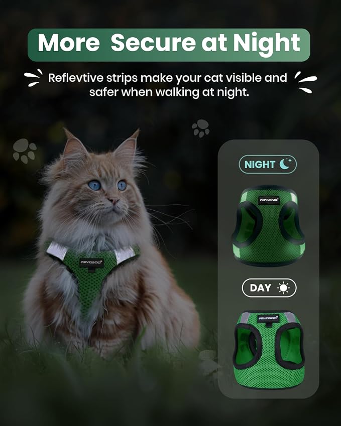 FAYOGOO Cat Harness, Escape Proof, Ultra-Light & Comfortable, Reflective Night - Image 5