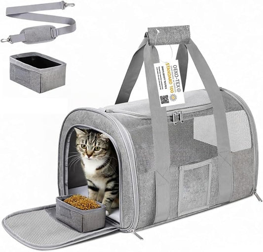 Airline Approved Cat Carrier, Soft-Sided Pet Travel Carrier by Simpelg