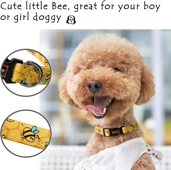 QQPETS Adjustable Soft Dog Collar: Print Flower Pink Multicolor Cute Patterns - Image 3