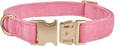 Soft Cotton Dog Collar with Metal Buckle Adjustable Heavy Duty Comfy Corduroy - Image 5