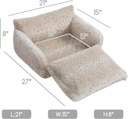 Hollypet Cat Bed Fluffy Plush Mutifuctional Double-Layer Soft Pet Couch - Image 3