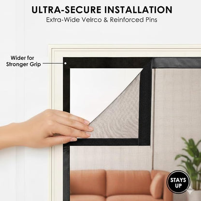 Premium Magnetic Screen Door, Heavy-Duty Reinforced Mesh, Ultra-Dense Weave - Image 6