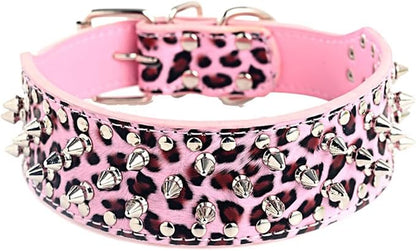 Serijoars Spiked Studded Dog Collar, PU Leather Dog Collar, Adjustable Pet by Serijoars