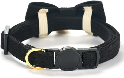 Soft Corduroy Cat Collar, Plaid Pattern, - Image 4