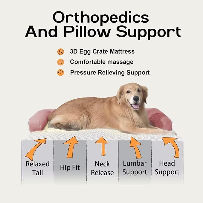 Large Dog Bed Orthopedic Washable: Beds Bolster - Image 2