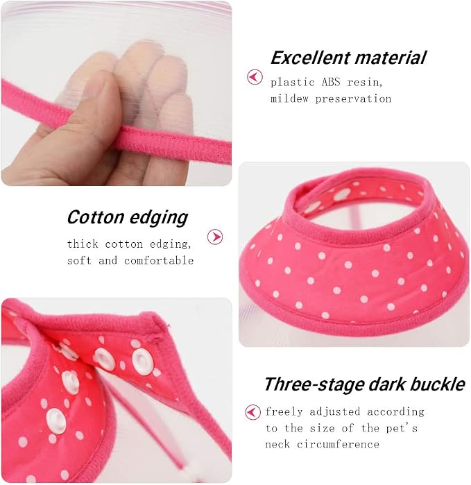 Pet Cone Recovery Dog Cone Adjustable Dog Collar Clear Padded Collar - Image 4