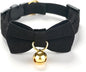 Soft Corduroy Cat Collar with Bell and Bowtie, Safety Breakaway Clasp, by Petiry