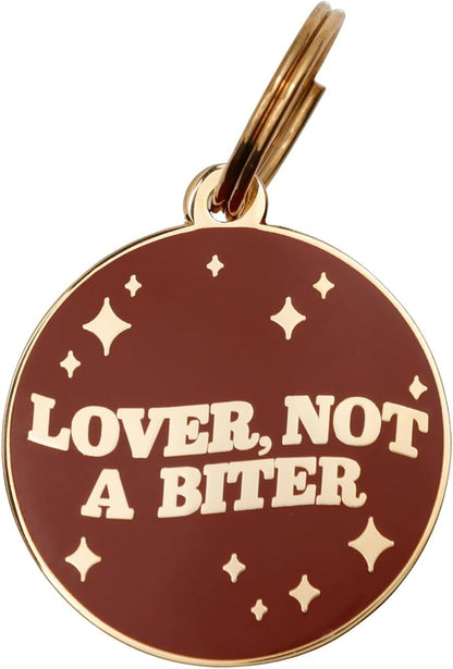 Two Tails Pet Company Personalized 'Lover Not a Biter' Pet ID Tag & Collar Charm by TwoTailsPetCompany