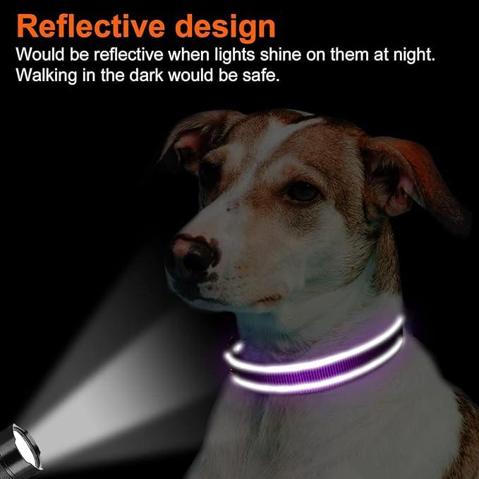 Joytale Reflective Dog Collar, Soft Neoprene Padded, Metal D-Ring, Nylon Pet - Image 5