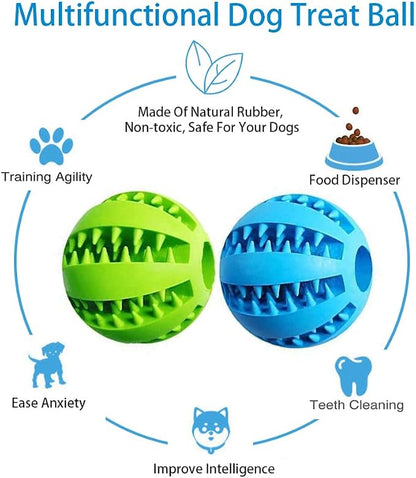 Dog Treat Toy Ball, Dog Tooth Cleaning Toy, Interactive Dog Toys 2.8" Pack of 2 - Image 3