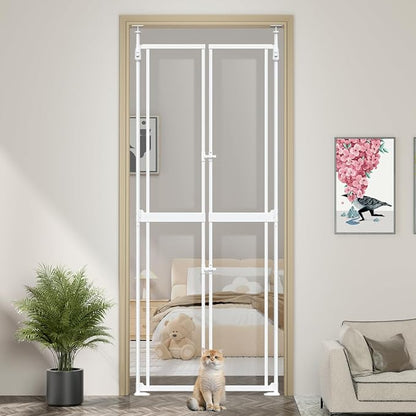 71-98" Clear Tall Cat Pet Gate, 33.5-36 in Wide Extra High Dog Gates by THEYFIRST