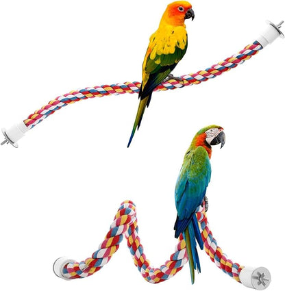 Bird Rope Perches, Parrot Toys 36 inches Rope Bungee Bird Toy - Image 5