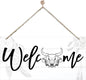 Welcome Sign for Front Door, Welcome Decor Wooden Hanging Sign, Unique Western by corner+wind