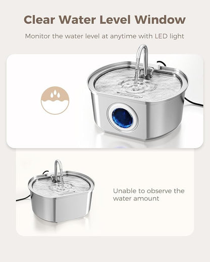 Cat Water Fountain Stainless Steel: 108oz/3.2L Cat Fountain - Image 7