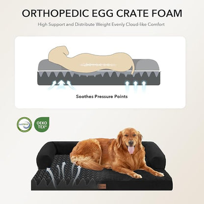 Orthopedic Dog Beds for Extra Large Dogs, Waterproof Egg Crate Foam XL Dog Bed - Image 2