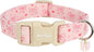 Pink Bow Dog Collar, Adjustable Cotton Dog Collar by Unknown
