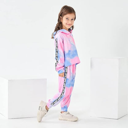 Toddler Baby Girls Clothes Long-sleeve Tie Dye Hoodie Sweatshirt Pants Hooded - Image 3