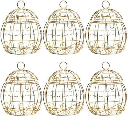 Beaupretty 6pcs Birdcage Shape Tinplate Candy Box Elegant Wedding Favor by Beaupretty
