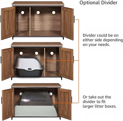 unipaws Top Opening Cat Litter Box Enclosure, Friendly to Elderly People - Image 5