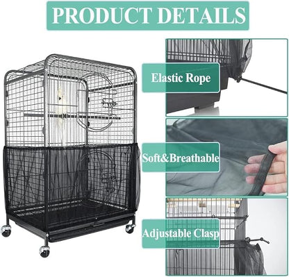 ASOCEA Extra Large Bird Cage Seed Catcher Guard Universal Birdcage Cover Nylon - Image 3