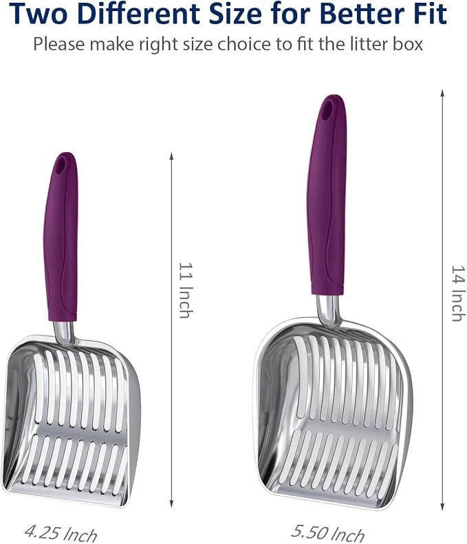 WePet Cat Litter Scoop, Aluminum Alloy Sifter, Kitty Metal Scooper, Deep Shovel - Image 2