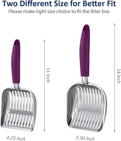 WePet Cat Litter Scoop, Aluminum Alloy Sifter, Kitty Metal Scooper, Deep Shovel - Image 2