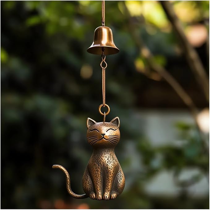 Cat Wind Chime 2025 New Unique Cat Garden Decor Outdoor Cat Statue Themed Gifts - Image 3