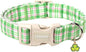 DOGWONG Pink Plaid Adjustable Pet Collar Comfortable Spring Summer Puppy Collar by DOGWONG