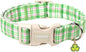 DOGWONG Pink Plaid Adjustable Pet Collar Comfortable Spring Summer Puppy Collar by DOGWONG