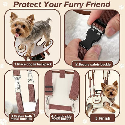Dog Backpack Carrier for Small Dogs, Dog Lift Harness Adjustable Padded - Image 5