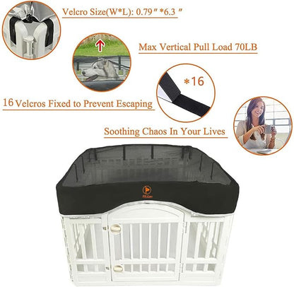 PJYuCien Dog Playpen Mesh Top Cover, Fits 36 Inch 4 Panels Regular Square - Image 4