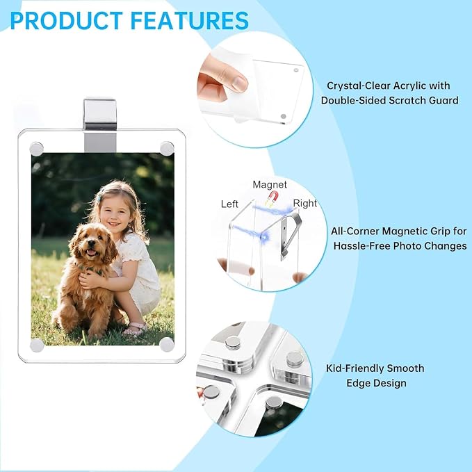 2 Pack Magnetic Car Visor Photo Holder – Personalized Acrylic Clip - Image 7