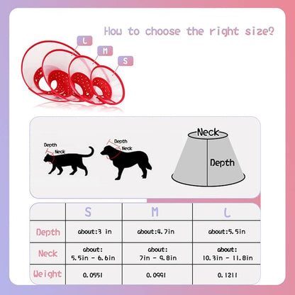 Pet Cone Recovery Dog Cone Adjustable Dog Collar Clear Padded Collar - Image 2