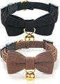 2 Pack Soft Corduroy Cat Collars by Ewinoom