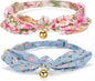 Cotton Bowtie Cat Collar with Bell 2 Pack Stylish Floral Breakaway Kitten by YUDOTE