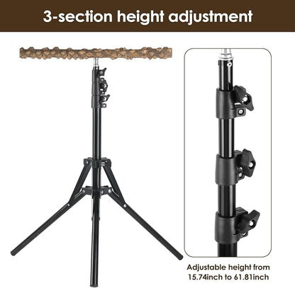 Adjustable Bird Perch Stand, 16-62 Inch Height Adjustable Bird Training Perch - Image 3
